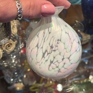 Silvestri Mouth Blown Glass Iridescent Deco Mini Vase